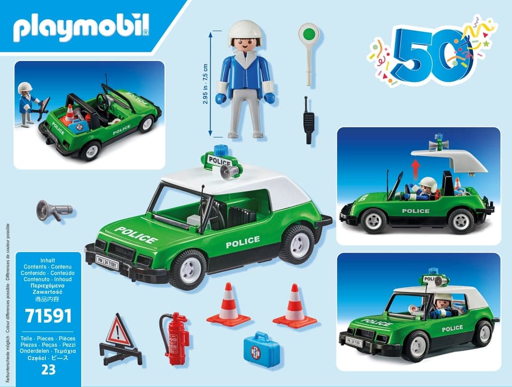 Coche policía clásico Playmobil 50th Anniversary - Image 4