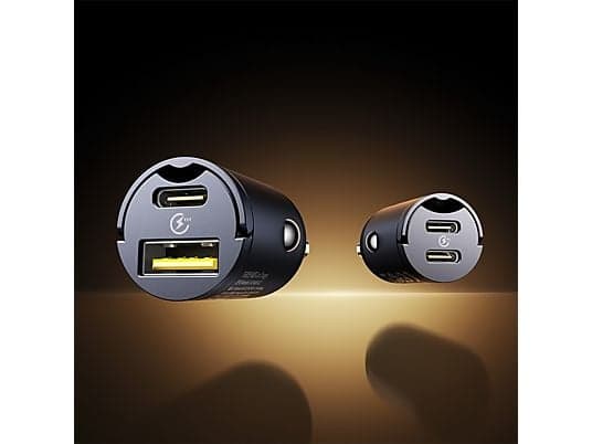 Cargador coche - Baseus Tiny Star Mini, Universal, Tipo-C y USB, 30W, Con cable, Negro Cosmic - Image 6