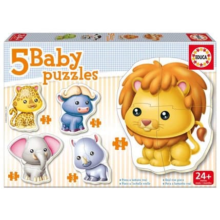 5 PUZZLES EVOLUTIF BABY ANIMAUX SAUVAGES - Image 2