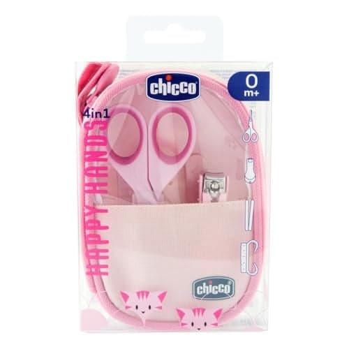 Chicco Set Manucure pour Bébé Fille, Avec Ciseaux, Lime en Carton, Coupe-ongles, Brosse à Ongles, Idée Cadeau pour Bébé Fille, Rose, 0 Mois+ - Image 2