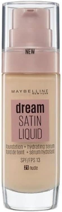 Maybelline New York - Fond de Teint Fluide Perfecteur de Teint - FPS13 - Dream Satin Liquid - Beige Doré (21) - 30 ml - Image 1