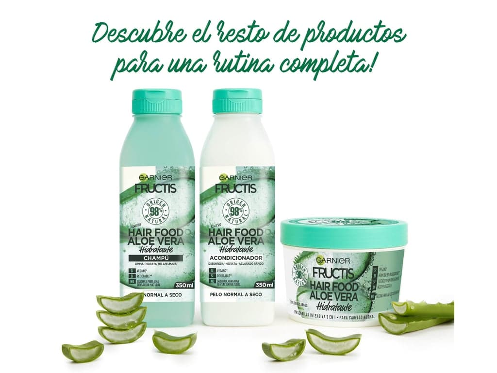 Garnier    

            Fructis Hair Food Mascarilla Cabello 3 en 1 Aloe Vera - Image 6