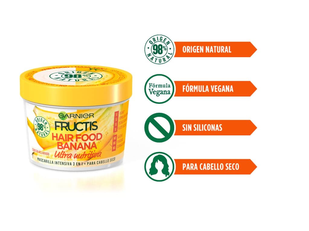 Garnier    

            Fructis Hair Food Mascarilla Cabello 3 en 1 Banana - Image 6