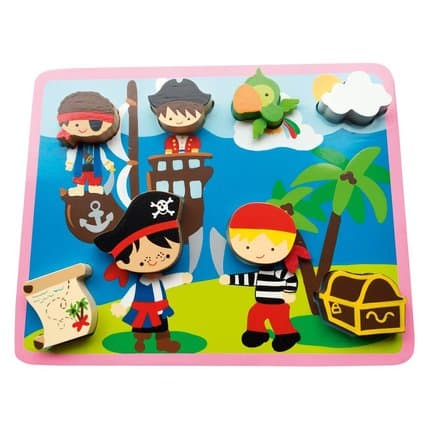 PUZZLE EN BOIS 8 PIECES PIRATES - Image 2