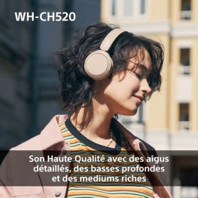 Casque SONY WH-CH520 Crème - Image 3