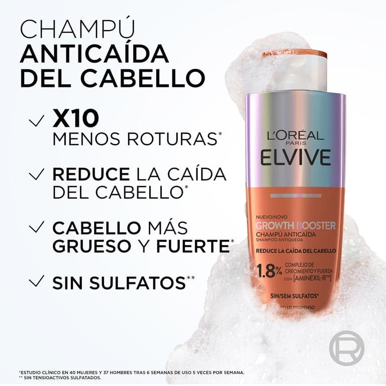 L'Oréal París    

            Elvive Growth Booster Champú Anticaída - Image 4