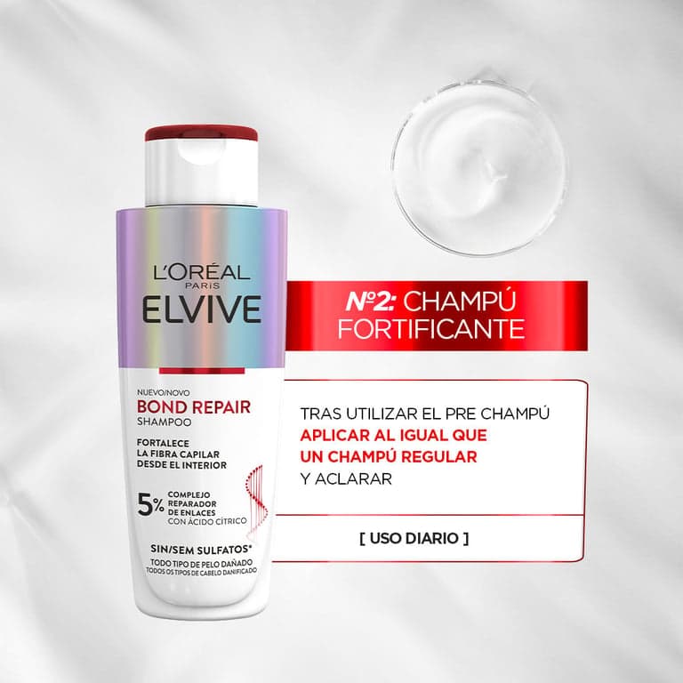 L'Oréal París    

            ELVIVE Bond Repair Champú Fortificante - Image 5