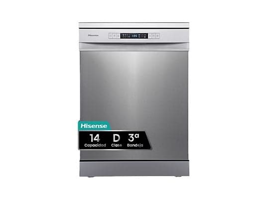 Lavavajillas - Hisense HS623D10X, 14 servicios, 7 programas, 60 cm, Media Carga, Tercera bandeja, Inox - Image 2