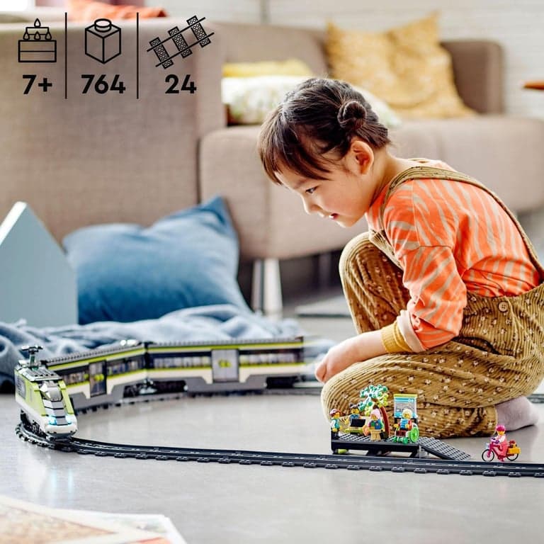 Juguete Teledirigido para Construir Tren de Pasajeros de Alta Velocidad con Vías, Luces y Mini Figuras LEGO City Trains - 60337 - Image 2