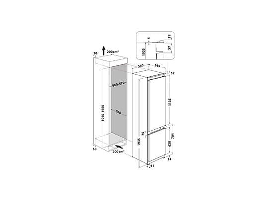 Frigorífico combi - Whirlpool WHC20 T152, Total NoFrost, 193.5 cm, 280 l, Sin panelar - Image 3