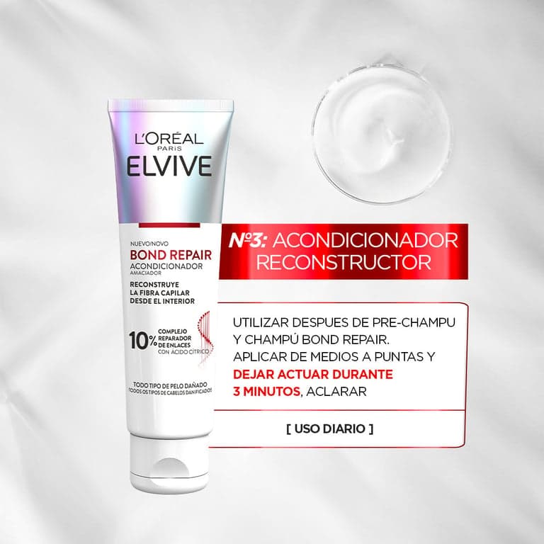 L'Oréal París    

            ELVIVE Bond Repair Acondicionador Reconstructor Rutina de Reconstrucción Profunda - Image 4