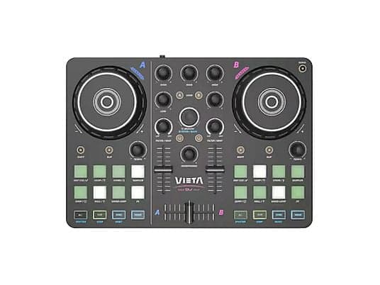 Mezcladora DJ - Vieta Pro Vega, 2 Canales, USB-C y Minijack 3.5mm, Tarjeta de Sonido Integrada, Negro - Image 2