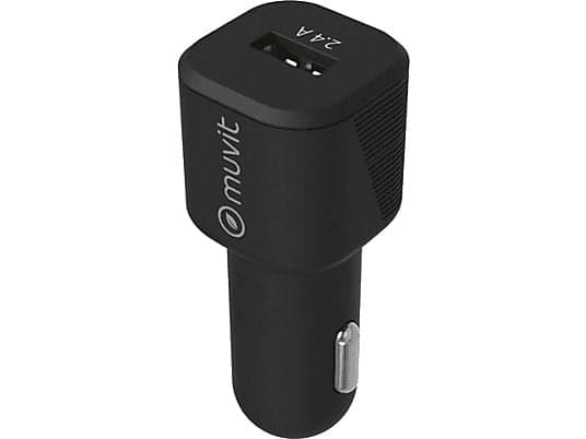 Cargador USB para coche - Muvit MCDCC0006, Universal, 2.4A, Negro - Image 2