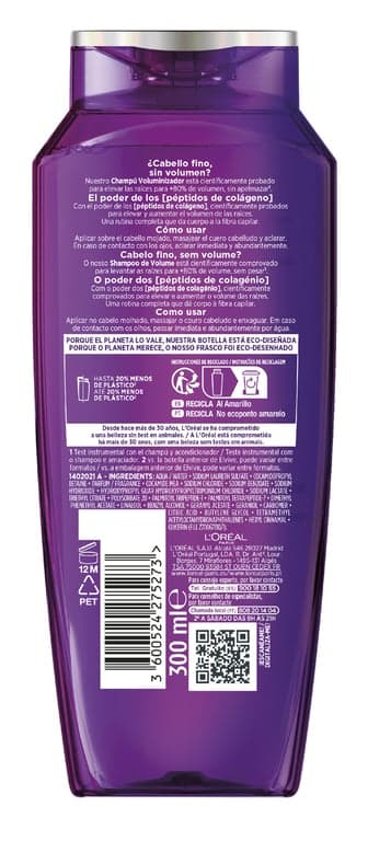 L'Oréal París    

            Elvive Collagen Lifter Champú Voluminizador - Image 2