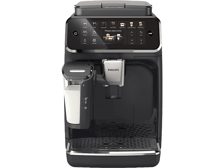 Cafetera superautomática - Philips EP4441/50, LatteGo, Pantalla táctil, 12 ajustes, Función QuickStart, 15 bar, 1500 W, Filtro AquaClean, 1.8 l, Negro - Image 1