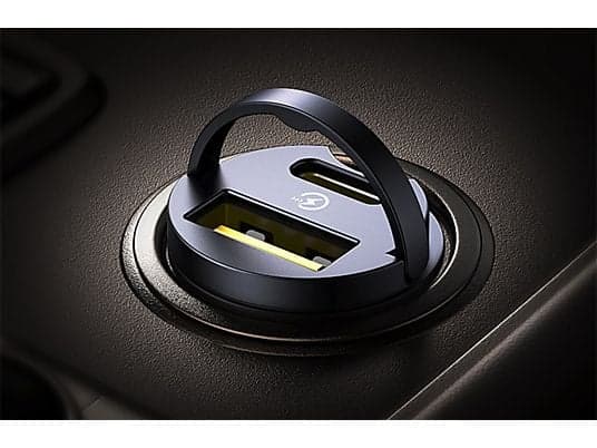 Cargador coche - Baseus Tiny Star Mini, Universal, Tipo-C y USB, 30W, Con cable, Negro Cosmic - Image 4