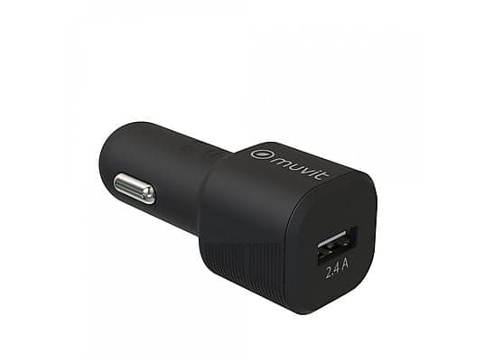 Cargador USB para coche - Muvit MCDCC0006, Universal, 2.4A, Negro - Image 3