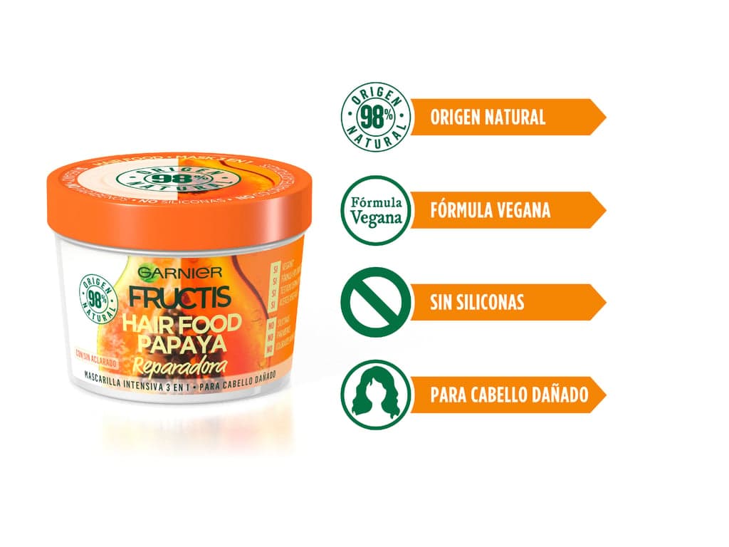 Garnier    

            Fructis Hair Food Mascarilla Cabello 3 en 1 Papaya - Image 6