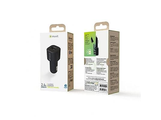 Cargador USB para coche - Muvit MCDCC0006, Universal, 2.4A, Negro - Image 4