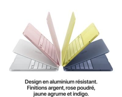 Ordinateur Apple MACBOOK Neo Puce A18 Pro CPU 6 / GPU 5 coeurs Mémoire RAM 8Go Stockage 256Go SSD Jaune agrume - Image 3