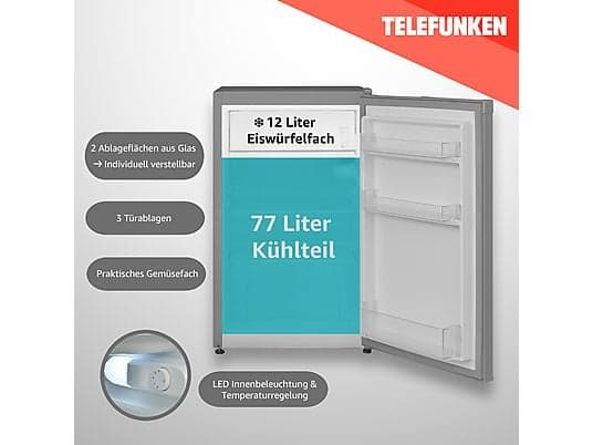 TELEFUNKEN CF-33-101-S2 Kühlschrank (E, 821 mm hoch, Silber) - Image 3
