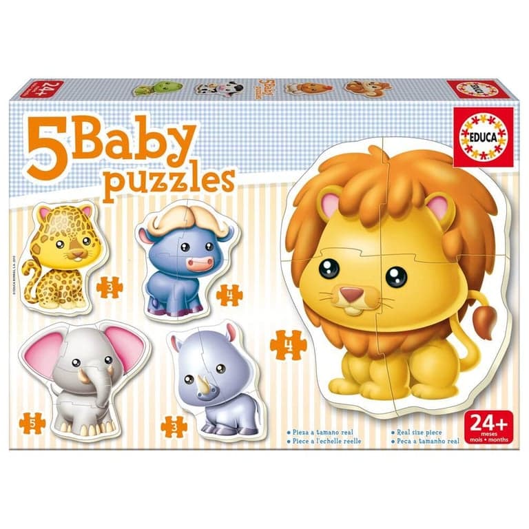 5 PUZZLES EVOLUTIF BABY ANIMAUX SAUVAGES - Image 1
