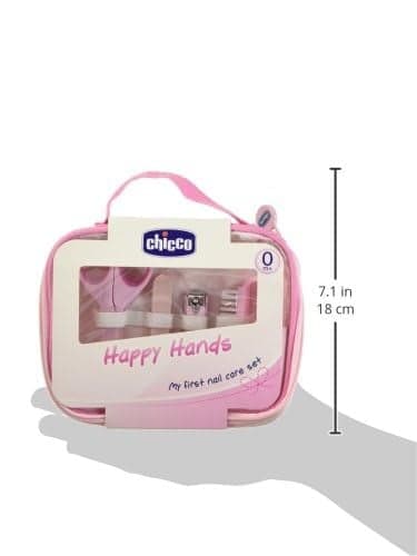 Chicco Set Manucure pour Bébé Fille, Avec Ciseaux, Lime en Carton, Coupe-ongles, Brosse à Ongles, Idée Cadeau pour Bébé Fille, Rose, 0 Mois+ - Image 4