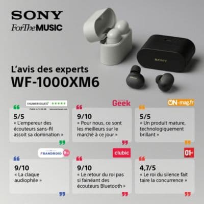 Ecouteurs SONY WF-1000XM6 Blanc - Image 2