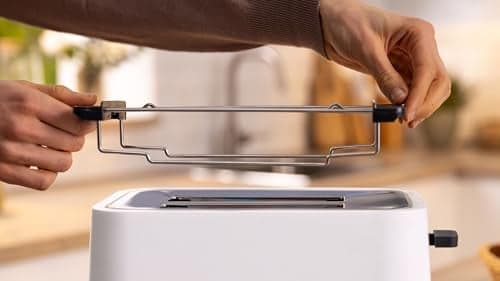 Bosch MyMoment TAT3M121 - Toaster Grille Pain compact - Arrêt automatique - 950 W - Fonction décongélation et réchauffage - Chauffe-viennoiserie amovible - Couleur : Blanc - Image 3