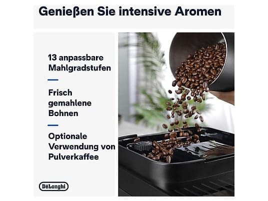 DELONGHI Magnifica Evo Next ECAM310.80.SB - 13 Rezepte, 3 Benutzerprofile, einfache Bedienung, Kaffeevollautomat Silber/Schwarz - Image 6