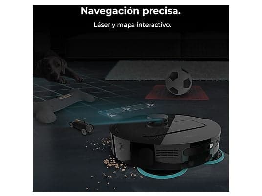 Robot friegasuelos - Cecotec Conga X50, 50 W, 240 min autonomía, Navegación láser, Fregado spin, 15000 Pa, Negro - Image 3