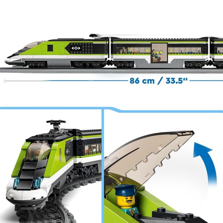 Juguete Teledirigido para Construir Tren de Pasajeros de Alta Velocidad con Vías, Luces y Mini Figuras LEGO City Trains - 60337 - Image 4