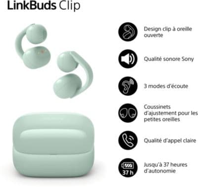 Ecouteurs SONY Linkbuds Clip Vert - Image 2