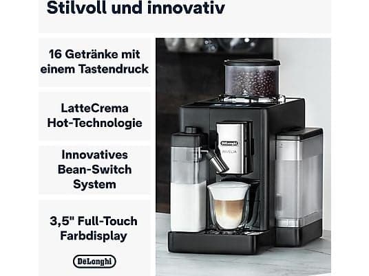 DELONGHI Rivelia EXAM440.55.B - 13 Kaffeespezialitäten, austauschbare Bohnenbehälter, KI-Kaffeeroutine, 4 Benutzerprofile, Kaffeevollautomat Schwarz - Image 3