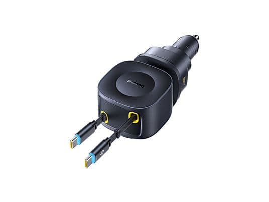 Cargador coche - Baseus PrimeTrip VR2 Max, Universal, Tipo C y USB, Sistema retráctil magnético, Carga rápida multidispositivo, Giro 450º, 100W, Negro - Image 4