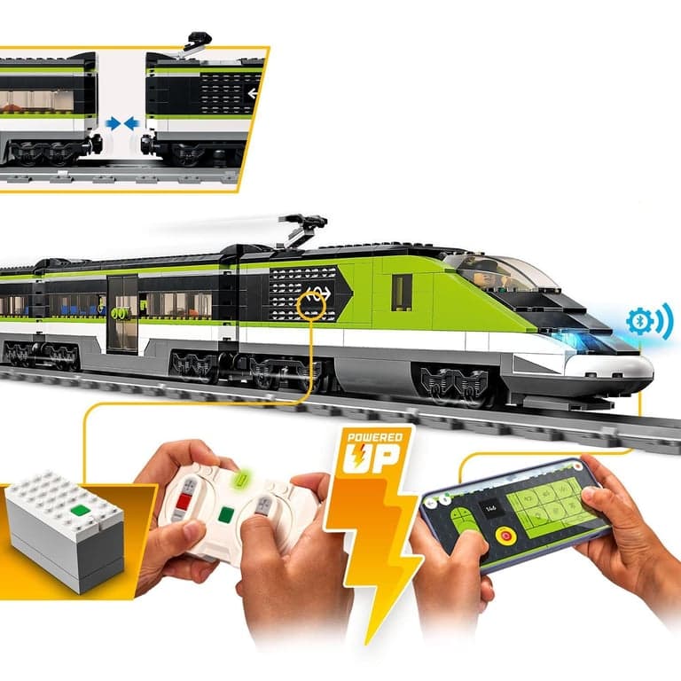 Juguete Teledirigido para Construir Tren de Pasajeros de Alta Velocidad con Vías, Luces y Mini Figuras LEGO City Trains - 60337 - Image 3