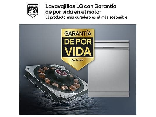 Lavavajillas - LG DF375HVS, 14 servicios, 10 programas, 60 cm, LED táctil, Tercera bandeja, TrueSteam™, QuadWash™, Inox antihuellas - Image 5