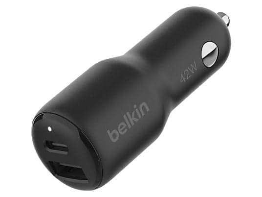Cargador USB para coche - Belkin CCB005btBK, Dispositivos con carga USB-A y USB-C, Doble puerto USB-C® de 30 W y USB-A de 12 W, Tecnología PPS, Negro - Image 2