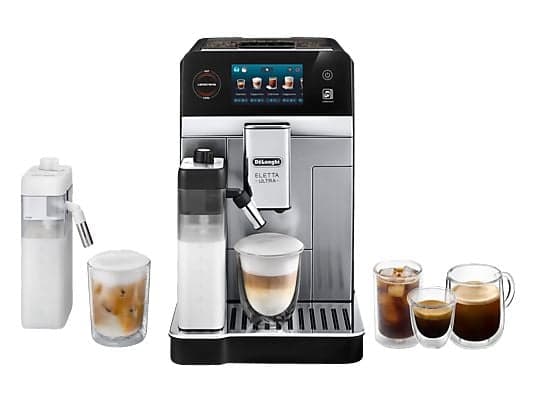 DELONGHI ECAM 470.85.MB ELETTA ULTRA – über 50 Rezepte, heißer und kalter Milchschaum, 4 Benutzerprofile, intuitive Touch-Bedienung, Kaffeevollautomat Silber - Image 2
