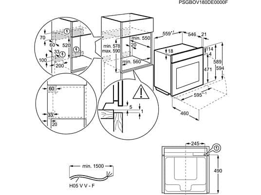 Horno - AEG GS6PB51FAB, Multifunción, Pirolítico, 71 l, Sonda térmica, AirFry, 60 cm, Negro - Image 3
