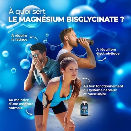 Magnésium Bisglycinate + Vitamine B6 - Sommeil, Stress, Fatigue - Absorption Maximale & Assimilation Facilitée - 90 Gélules Vegan - Nutrimea - Fabriqué en France - Image 4