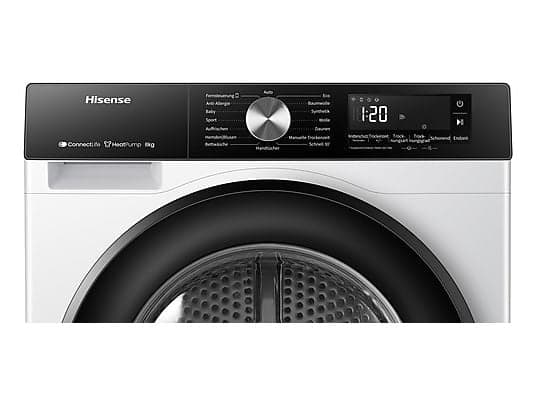 HISENSE DH3S802BW3 Wärmepumpentrockner (8 kg, Weiß) - Image 3