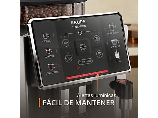 Cafetera superautomática - Krups Sensation C90 EA910E10, 1450 W, 15 bar, 1.7 L, 6 programas, 2 tazas, Barista Inside Technology, Autolimpieza, Plata - Image 6