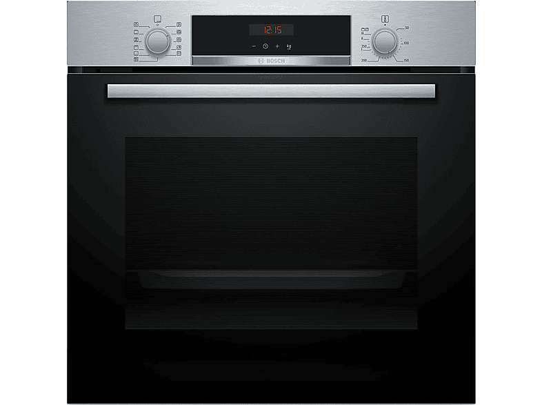 Horno - Bosch HBA574ES3, Multifunción, Pirolítico, 71 l, 59.4 cm, HotAir 3D, Asistente de limpieza con agua, Inox - Image 1