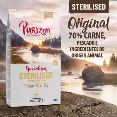 Purizon Adult Sterilised con pollo y pescado, sin cereales - Image 1