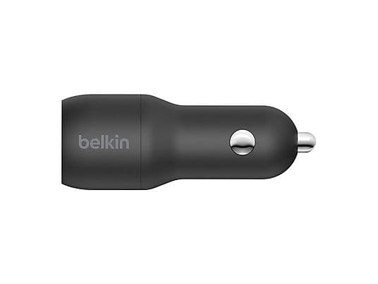 Cargador USB para coche - Belkin CCB001btBK, Dispositivos con carga USB-A, Doble puerto, 24W con 12 vatios por puerto, Negro - Image 3