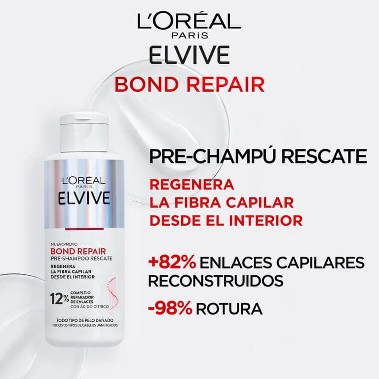 L'Oréal París    

            ELVIVE Bond Repair Pre-champú Rescate Rutina de Reconstrucción Profunda - Image 8