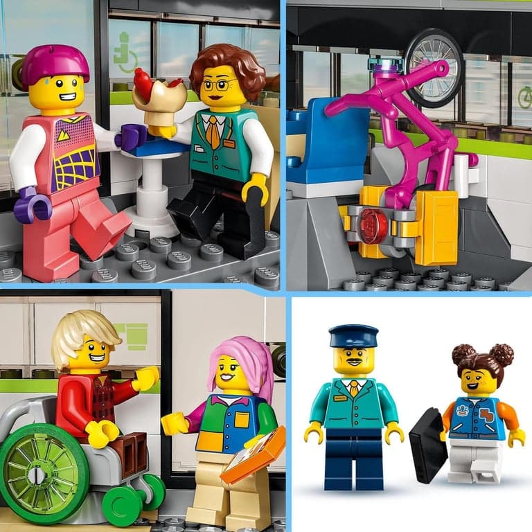 Juguete Teledirigido para Construir Tren de Pasajeros de Alta Velocidad con Vías, Luces y Mini Figuras LEGO City Trains - 60337 - Image 6
