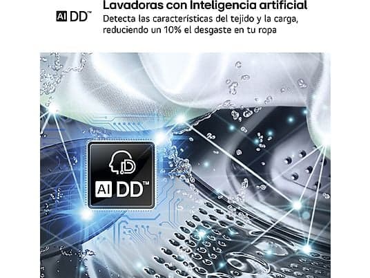 Lavadora carga frontal - LG F4X1009NWK, 9 kg, 1400 rpm, 10 programas, AI Direct Drive™, ThinQ™, Blanco Marfil - Image 6