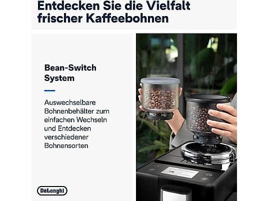 DELONGHI Rivelia EXAM440.55.B - 13 Kaffeespezialitäten, austauschbare Bohnenbehälter, KI-Kaffeeroutine, 4 Benutzerprofile, Kaffeevollautomat Schwarz - Image 5